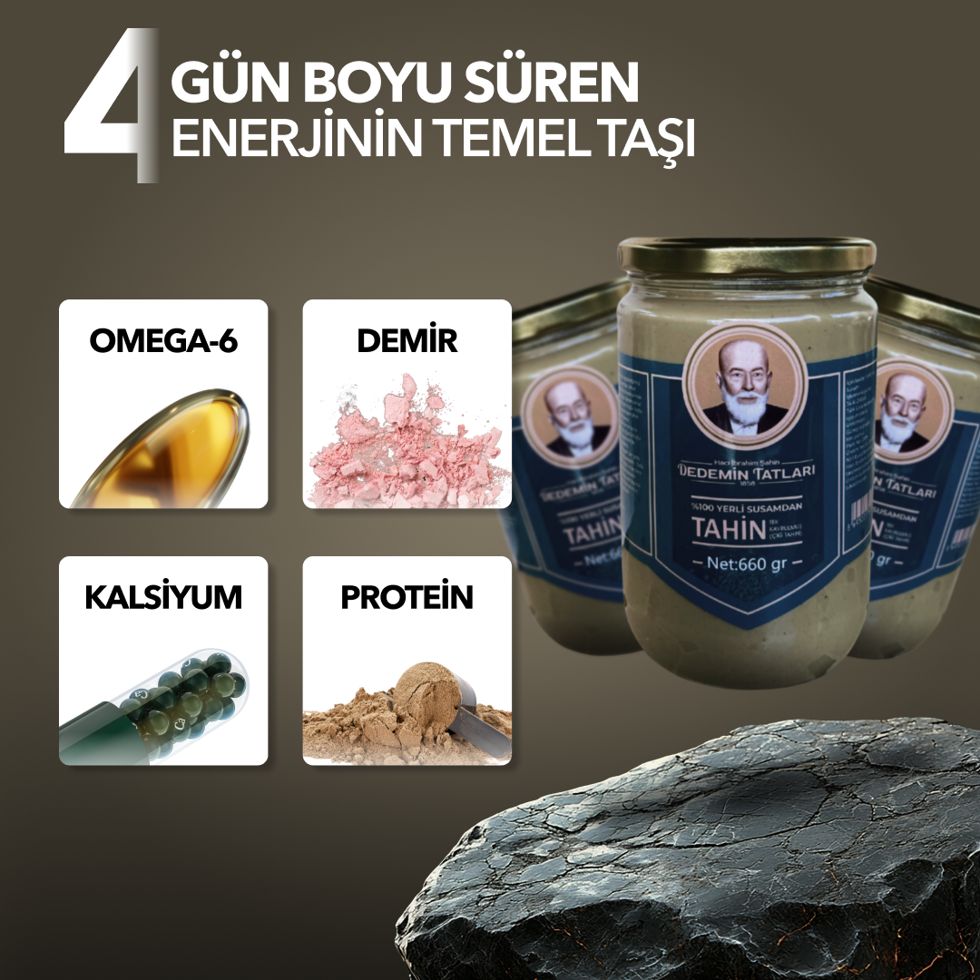 %100 Yerli Susamdan Doğal Çiğ Tahin - 660gr 3'lü Paket