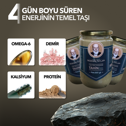 %100 Yerli Susamdan Doğal Çiğ Tahin - 660gr 3'lü Paket