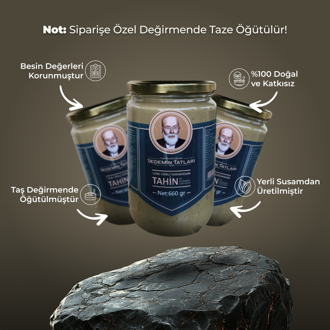 %100 Yerli Susamdan Doğal Çiğ Tahin - 660gr 3'lü Paket