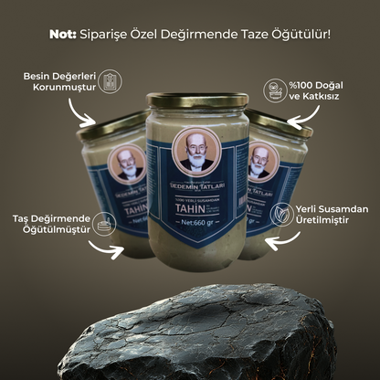%100 Yerli Susamdan Doğal Çiğ Tahin - 660gr 3'lü Paket