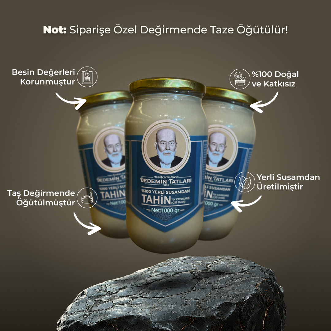 %100 Yerli Susamdan Doğal Çiğ Tahin - 1000gr 3'lü Paket